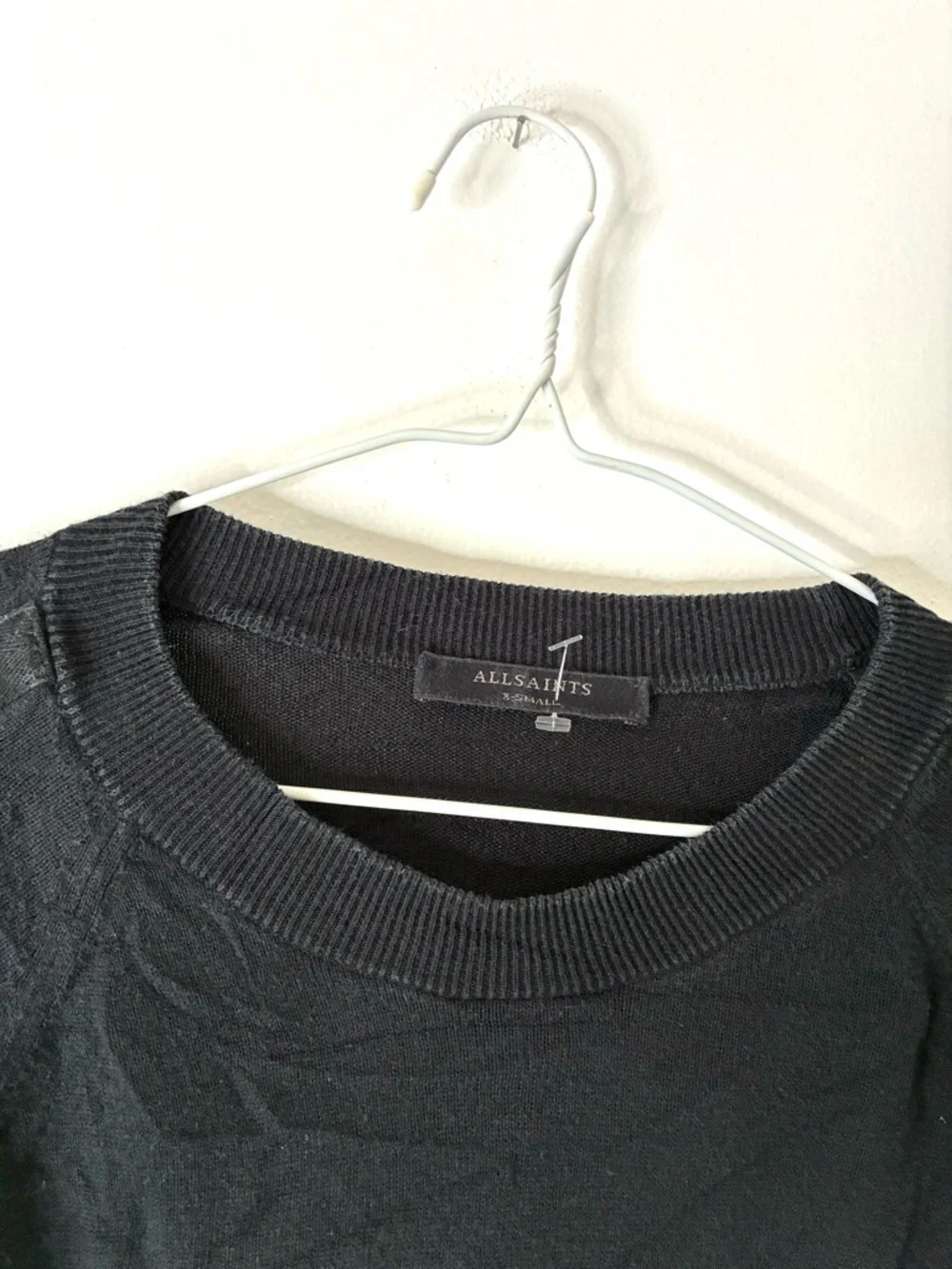 All Saints Suzie Jumper Black Relaxed Fit Crew Neck Press Stud Sweater - Picture 6 of 10